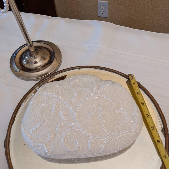 White Beaded Jeromes Crossbody Clutch - Picture 2 of 6